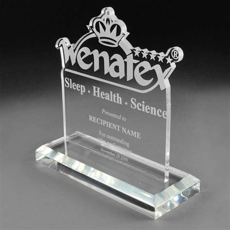 Wenetex Award As Laser Cut Clear Acrylic On Base Master Engraving