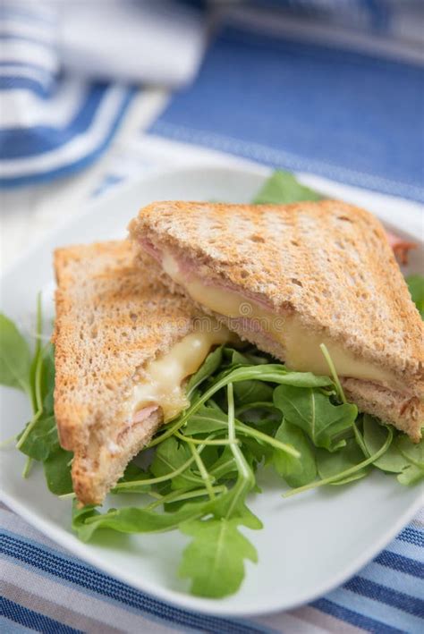 Ham And Swiss Cheese Sandwich Stock Image Image Of Chopping Plate