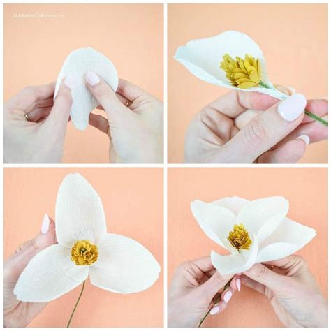 Crepe Paper Magnolia Flowers Abbi Kirsten Collections Paper Flower