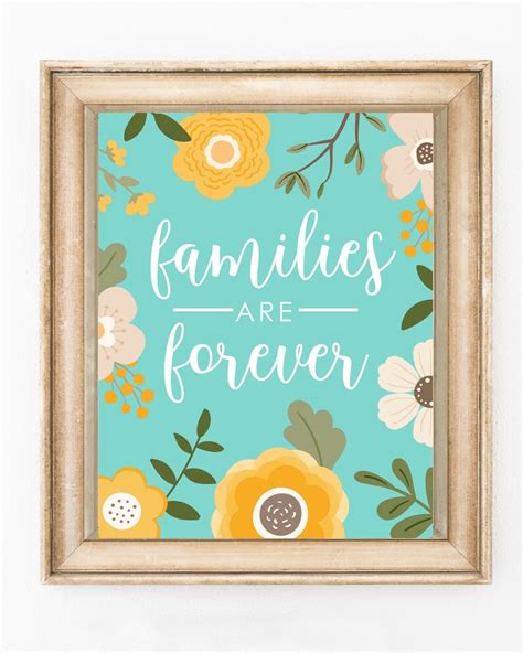 Families Are Forever 11x14 Digital Download Floral Aqua Etsy