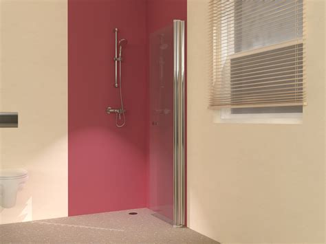 hinged wet room screens which can fold back to the wall for more space in your room small wet