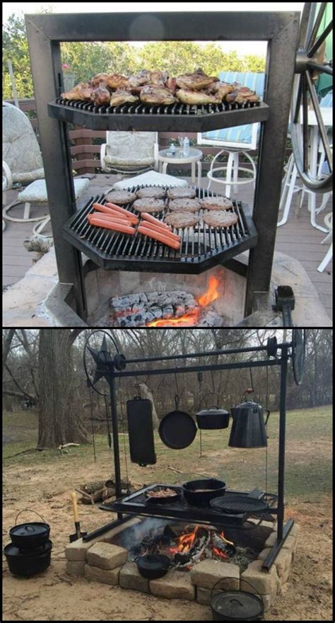 Smaller, lightweight models are portable fire pit options for your deck or patio. Fire Pit Grill Ideas for Your Backyard - DIY projects for ...