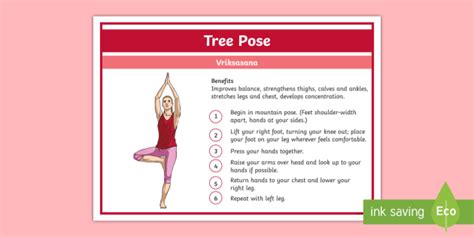Yoga Tree Pose Step By Step Instructions Teacher Made