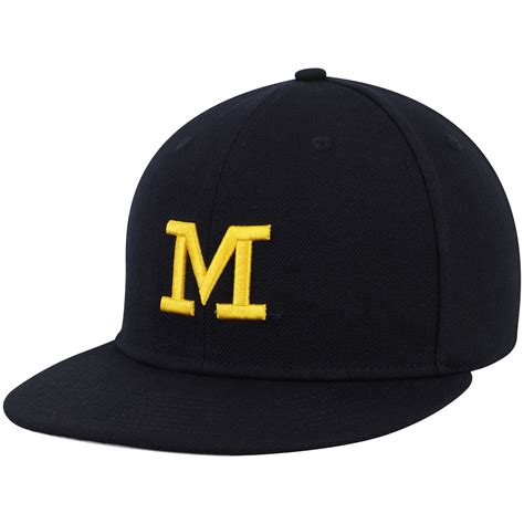 Michigan Wolverines Jordan Brand Harbaugh M True Fitted Hat Navy