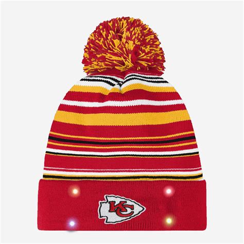 Kansas City Chiefs Horizontal Stripe Light Up Beanie Foco