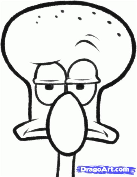 How To Draw Squidward Easy Step By Step Nickelodeon Characters