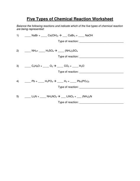 Start studying classification of chemical reactions. 14 Best Images of Chemical Reactions Worksheet - Types ...