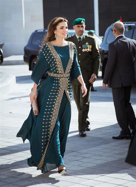 Queen Rania Teal Dress At Great Arab Revolt Celebration 2016 Popsugar