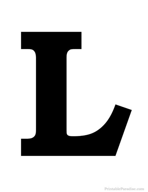 Printable Solid Black Letter L Silhouette Lettering Alphabet Fonts