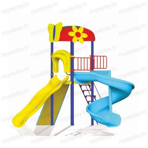 Multicolor Frp Wave Slides Spiral Slide Playground Set For Garden