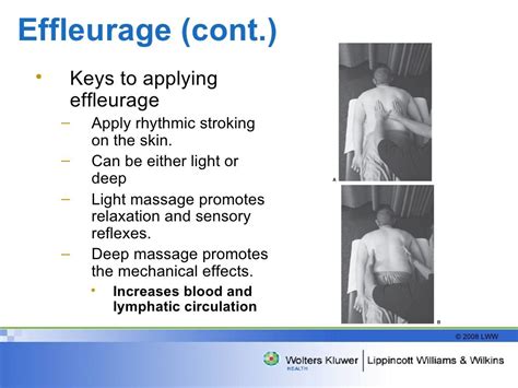Effleurage Cont Keys To Applying Effleurage Apply Rhythmic Stroking On The Skin