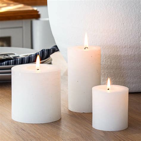 White Textured Pillar Candle By Marquis And Dawe
