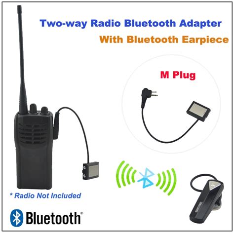Walkie Talkie Two Way Radio Bluetooth Adapter M Plug W Bluetooth