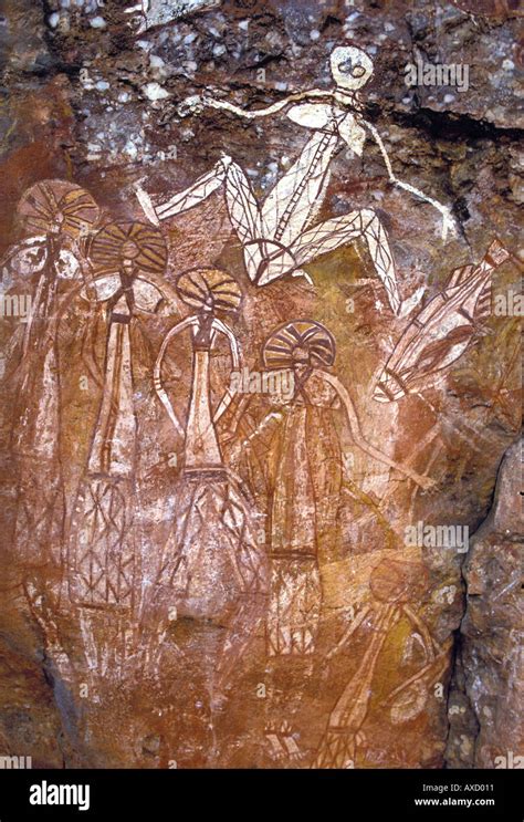 Australian Aboriginal Rock Art Lightning Woman At Anbangbang Shelter