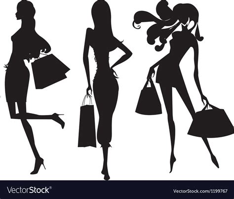 Fashion Shopping Girls Royalty Free Vector Image
