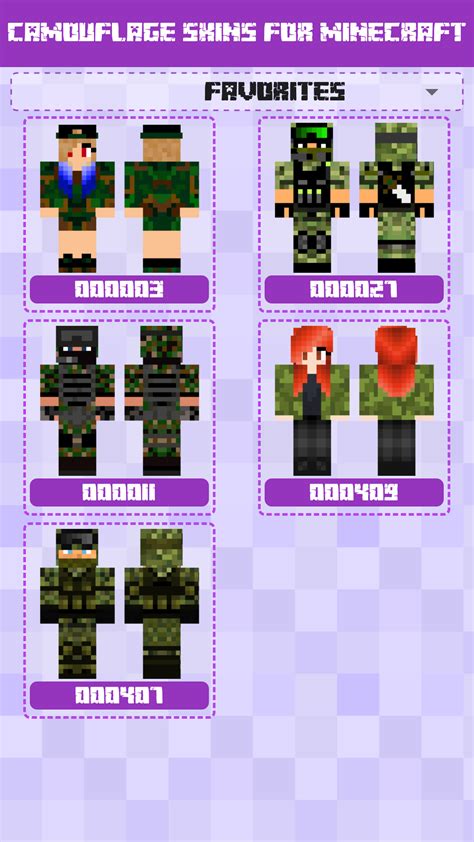 Camouflage Skins For Minecraft Peukappstore For Android