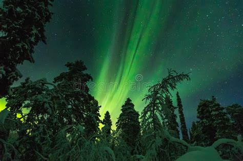 Aurora Boreal En El Final Laponia Foto De Archivo Imagen De Borealis