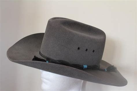 Vintage Stetson 4x Beaver Gray Fur Felt Western Hat Size 7 Etsy