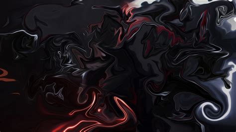 Wallpaper Abstract Fluid Liquid Shapes Dark Colorful Digital