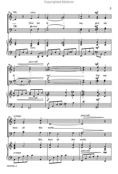 Give Me Jesus By Ruth Elaine Schram Octavo Sheet Music For Satb Choir