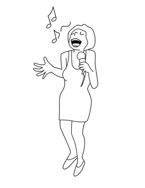 Female Singer Coloring Page Coloring Pages