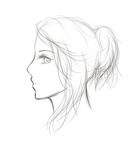 Sketch Side Profile Girl Face Drawing Pencil Drawings Of Girls
