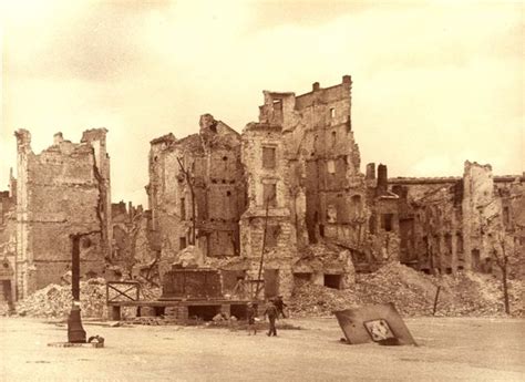 Warsaw Poland A Photograph Of The Ruins Of The Town 1945 History