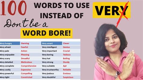 100 Ways To Avoid Using The Word Veryenglish Vocabulary Youtube