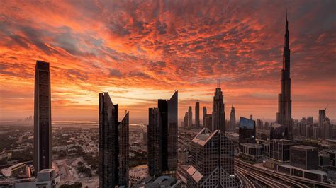 Download 1920x1080 Wallpaper Cityscape City Dubai Sunset Full Hd