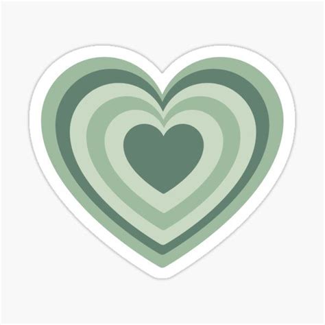 Sage Green Heart Sticker By Saraysierra In 2021 Green Sticker Print Stickers Preppy Stickers