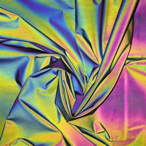 Iridescent Rainbow Reflective Cotton-Rich WOVEN fabric