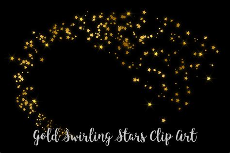Gold Swirling Stars Clip Art Gold Foil Stars Overlays 331748