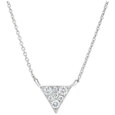 Diamond Pendant Necklace Triangle For Sale At 1stdibs Beveled Diamond