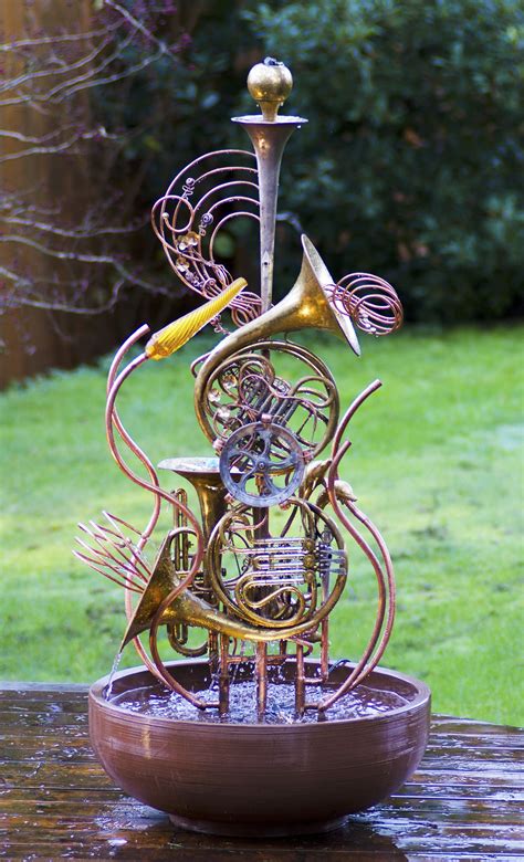 Water Feature Made From Unusable Musical Instruments And Recycled