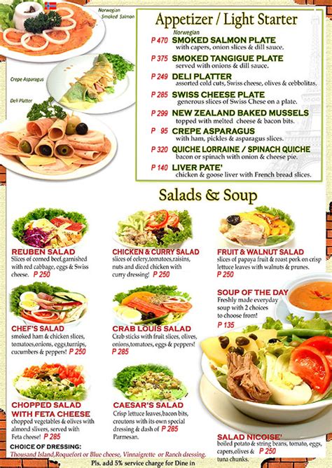 Salad Menu List