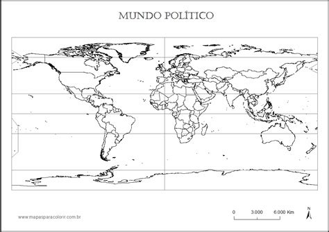 El mapa de planisferio está listo para imprimir en formato pdf. MAPA MUNDI PARA COLORIR - Político e continentes
