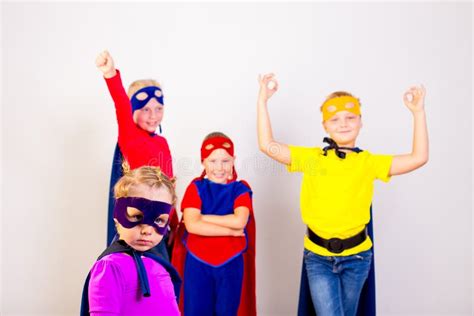 Superheroes Kids Friends Stock Image Image Of Imagination 105643173