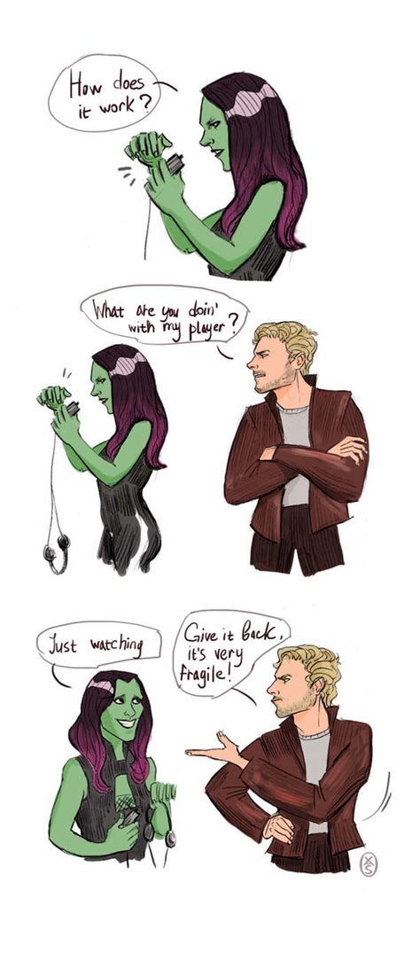 Gamora And Peter Quill By 0vas On Deviantart
