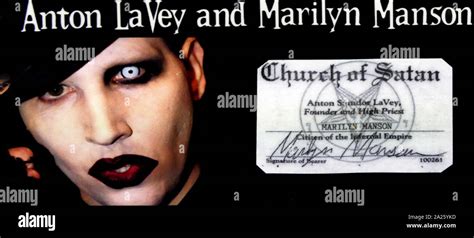 marilyn manson s church of satan membership card the church of satan was founded by anton