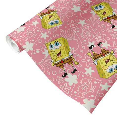 Spongebob Squarepants Pink Jellyfish Wrapping Paper Paramount Shop