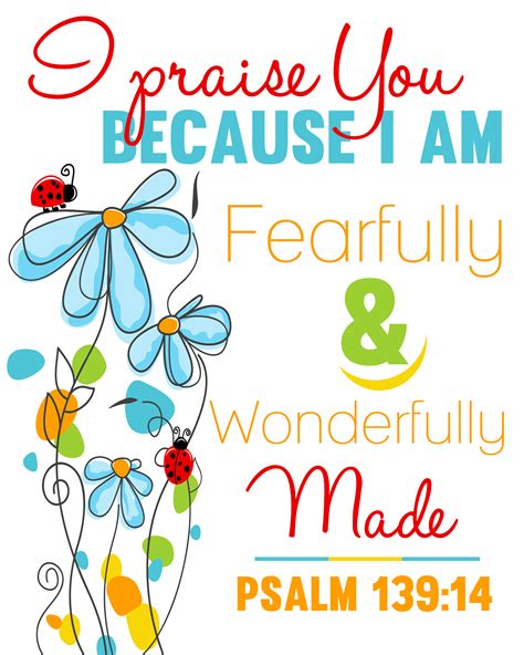 I Praise You Because I Am Fearfully And Wonderfully Made Verses For