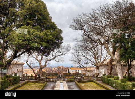 View Of Villa Lante Gardens Bagnaia Italy Stock Photo Alamy