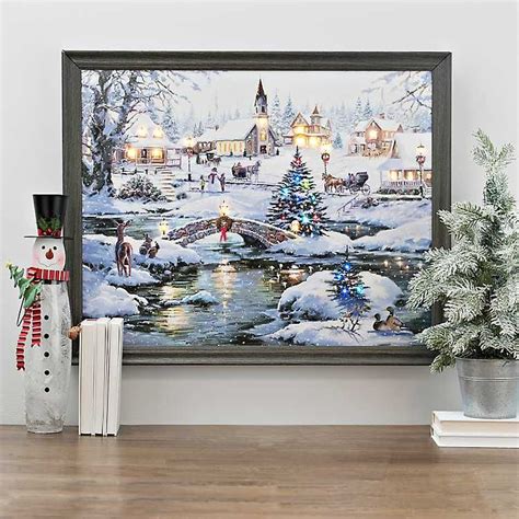 Icy Lights Led Framed Art Print Christmas Canvas Art Framed Art