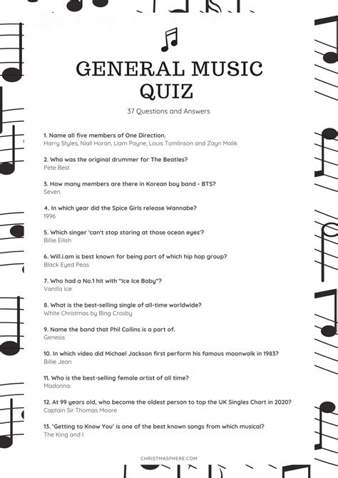 Music Trivia Quiz 37 Fun Questions And Answers For All Ages