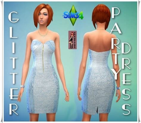 Glitter Party Dress Sims 4 Female Clothes