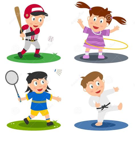 Children Playing Sports Clip Art