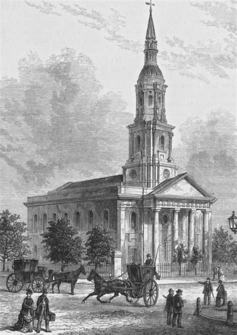 The Church Of St Leonards In Shoreditch Circa 1850 The