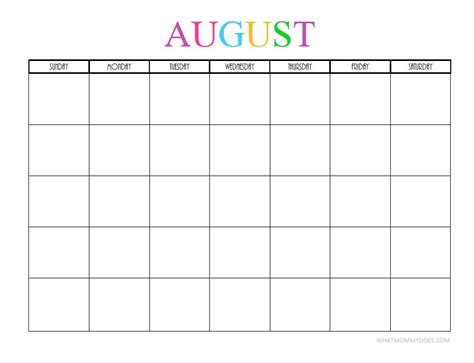 Free Printable Blank Monthly Calendars 2018 2019 2020 2021 What