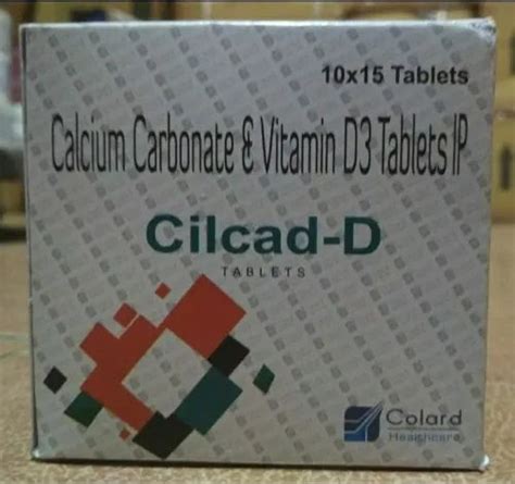 Cilcal D Calcium Carbonate And Vitamin D3 Tablets Ip 10 Tab Strip