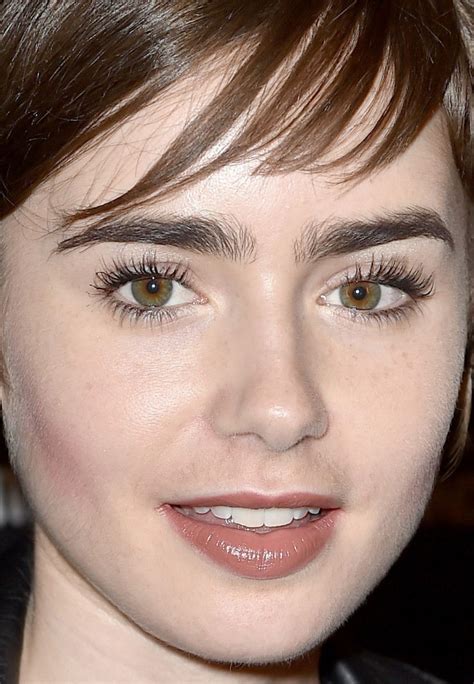 Close Up Of Lily Collins At The La Film Festival Blue Grey Hair
